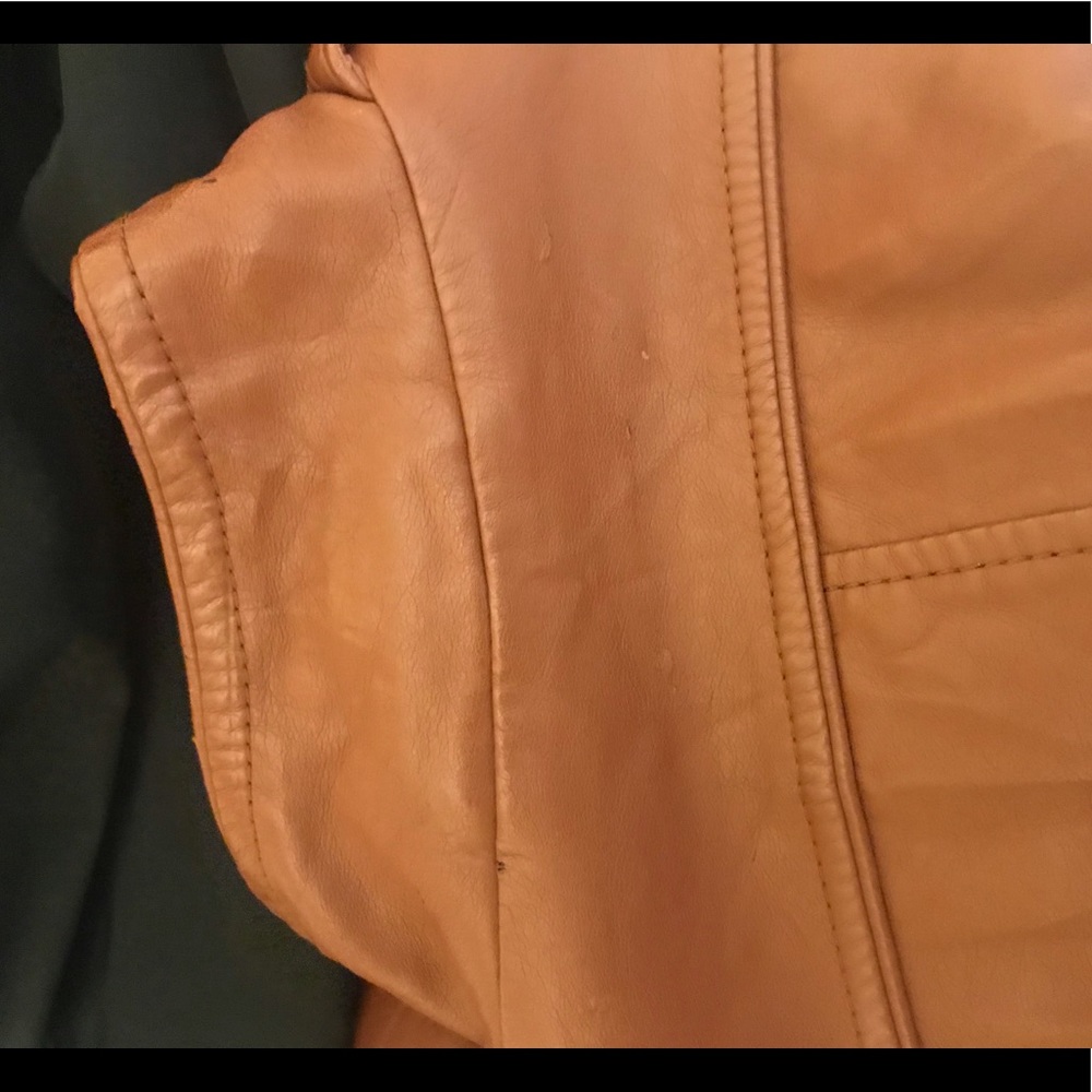 Steve Madden Cognac Faux Leather Jacket - Picture 5 of 7